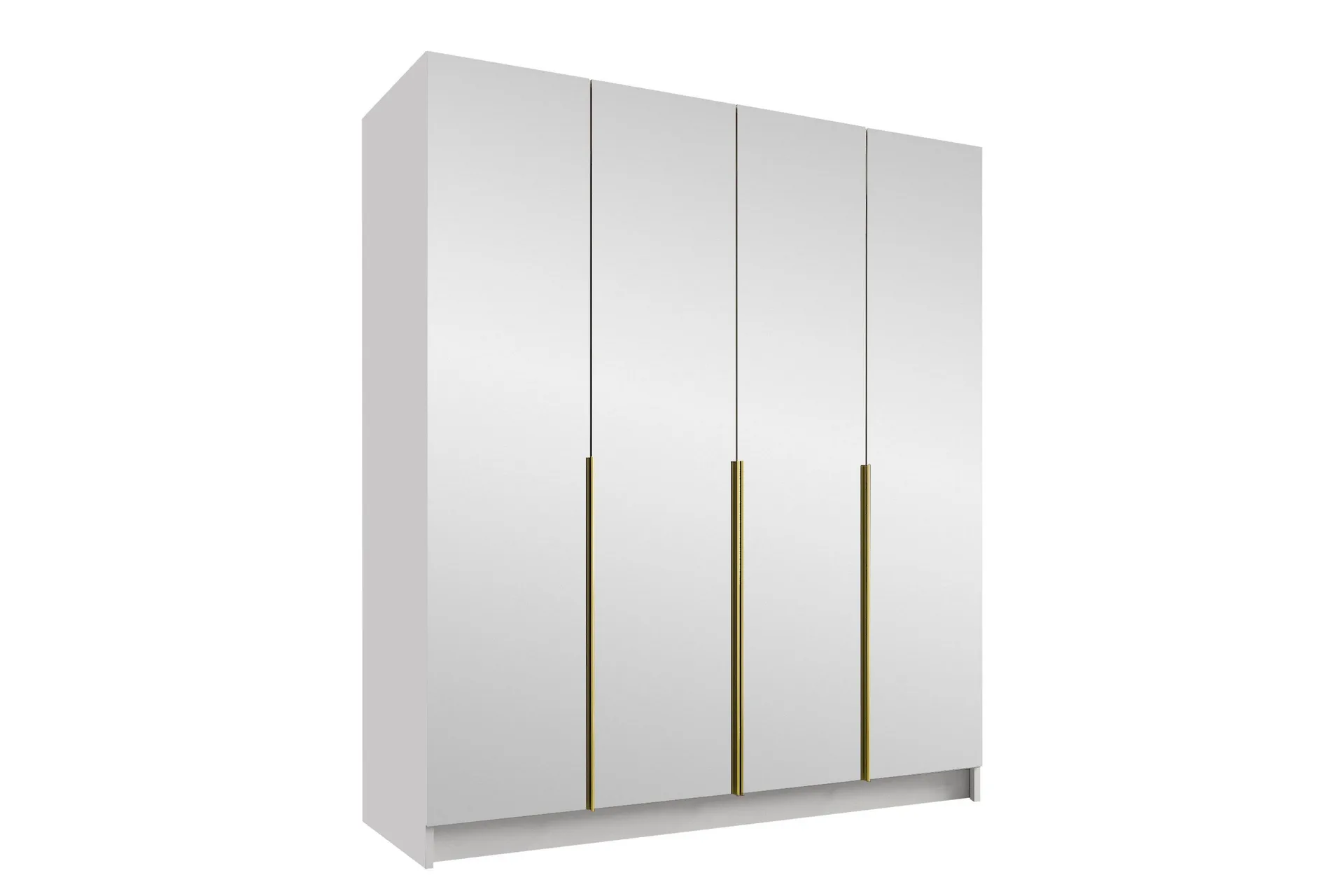 Vadstena Garderob med Spegel 200 cm - Vit/Guld