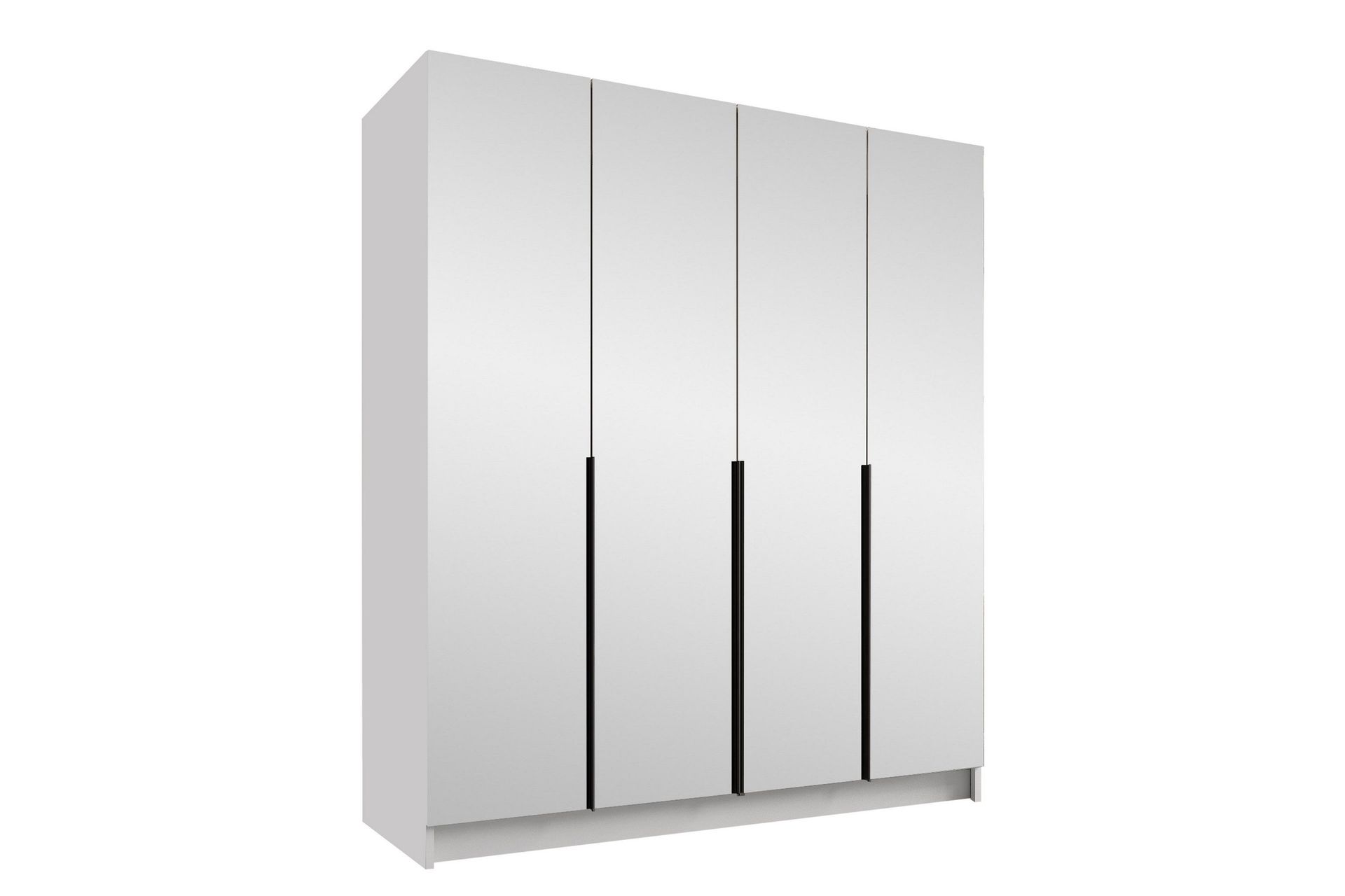 Vadstena Garderob med Spegel 200 cm - Vit/Svart