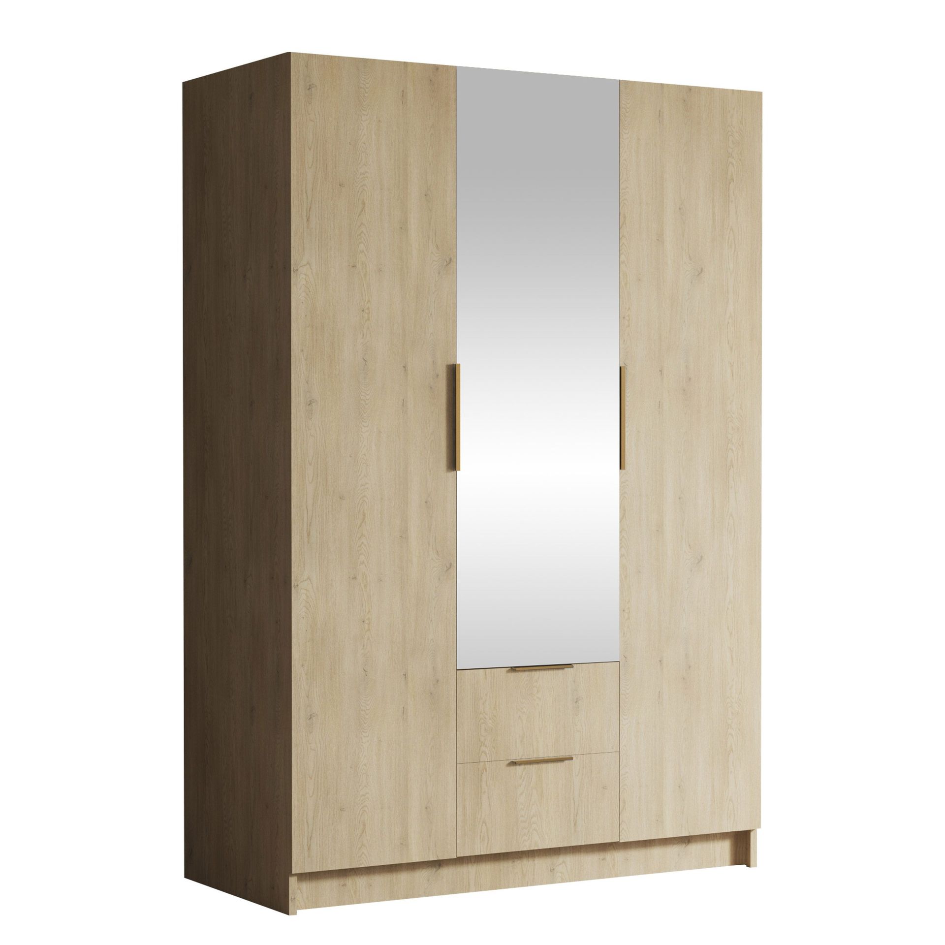 Varros Garderob med Spegel 150x216 cm - Brun