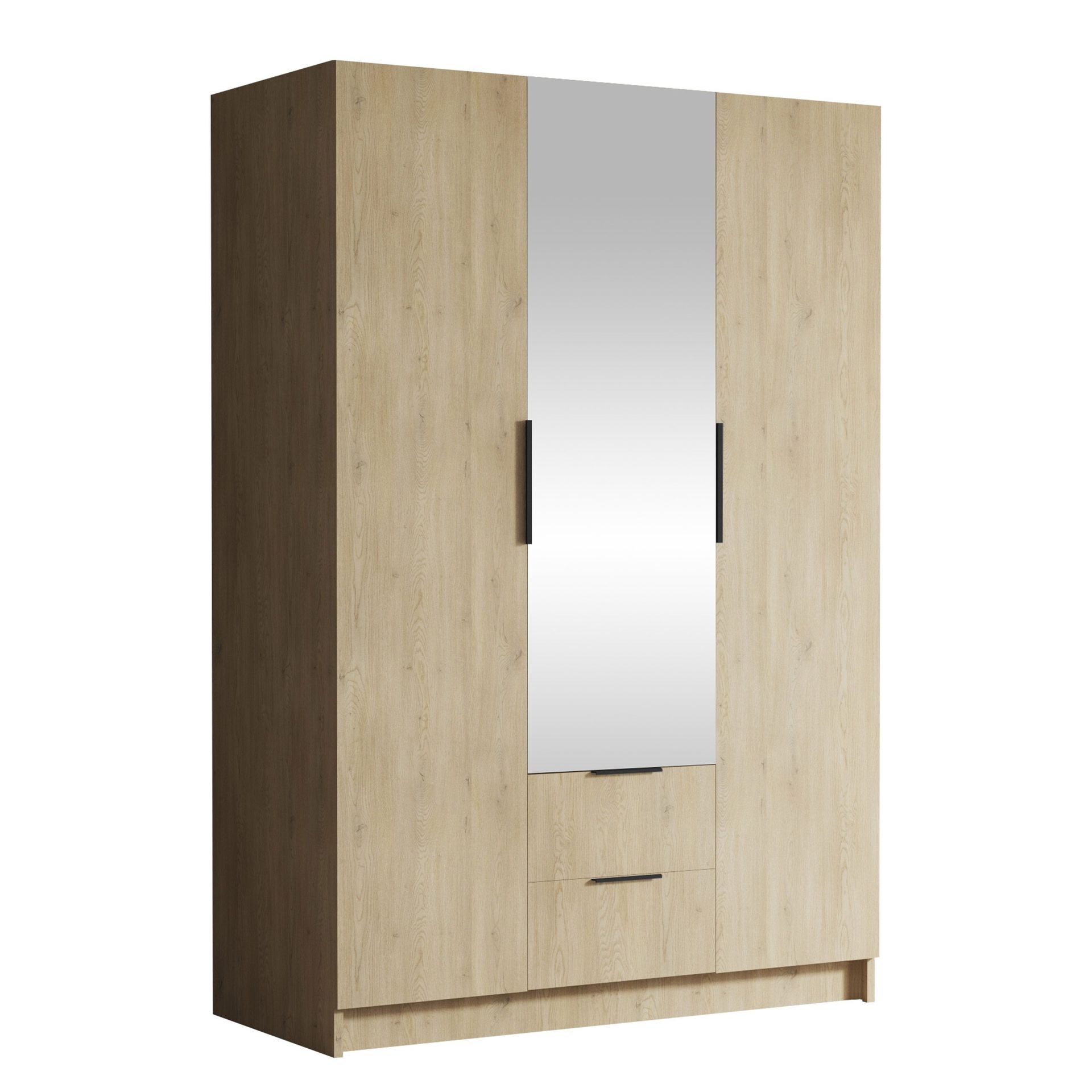 varros garderob med spegel 150x216 cm - brun