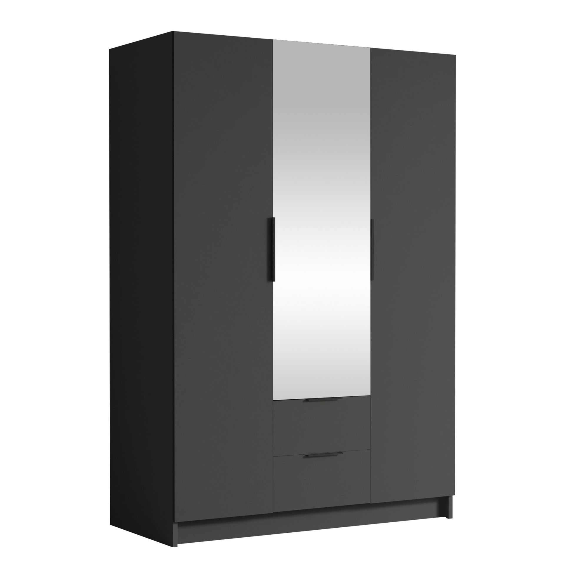 Varros Garderob med Spegel 150x216 cm - Svart