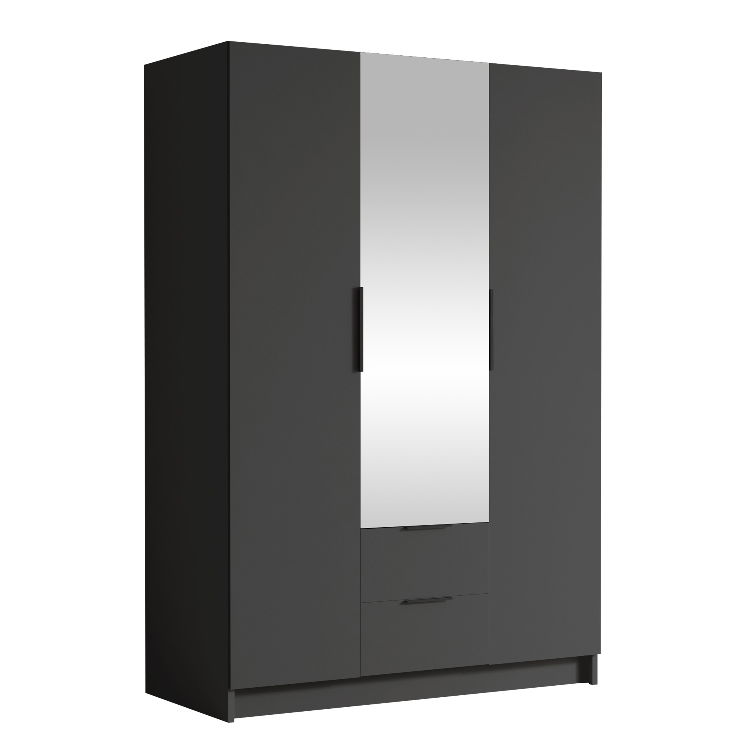 varros garderob med spegel 150x216 cm - svart