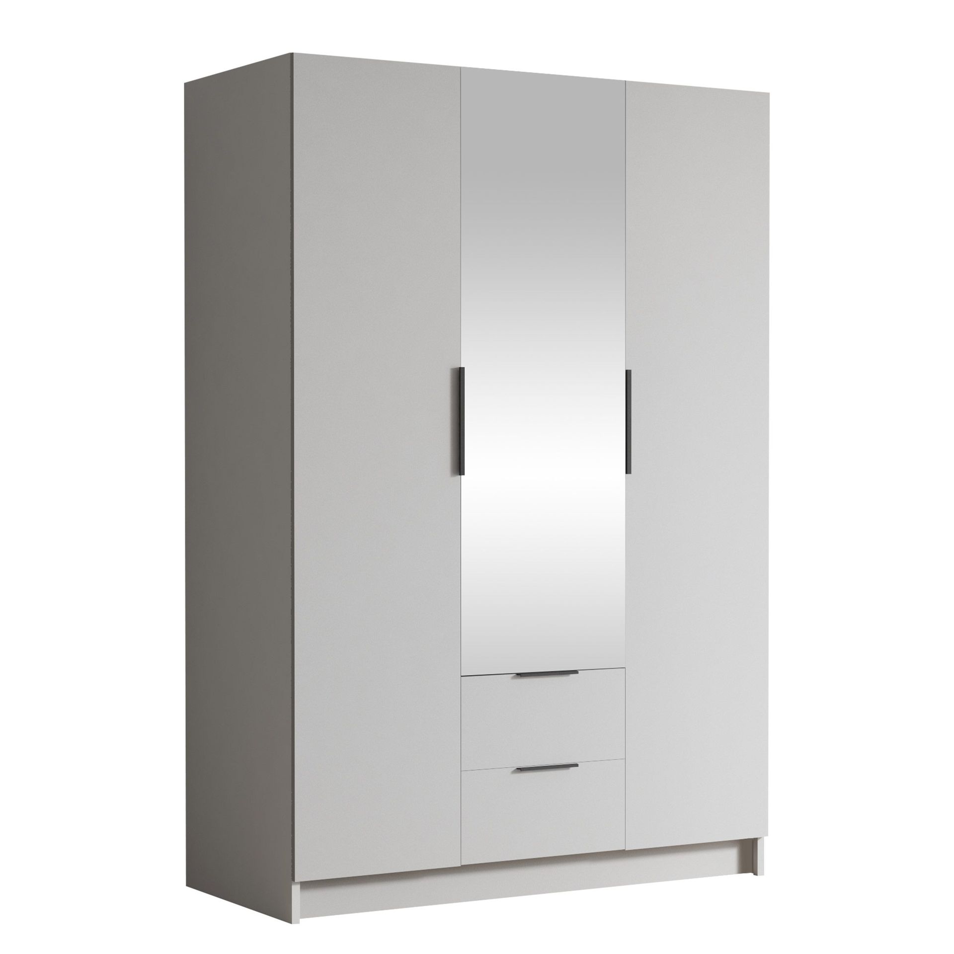 varros garderob med spegel 150x216 cm - vit