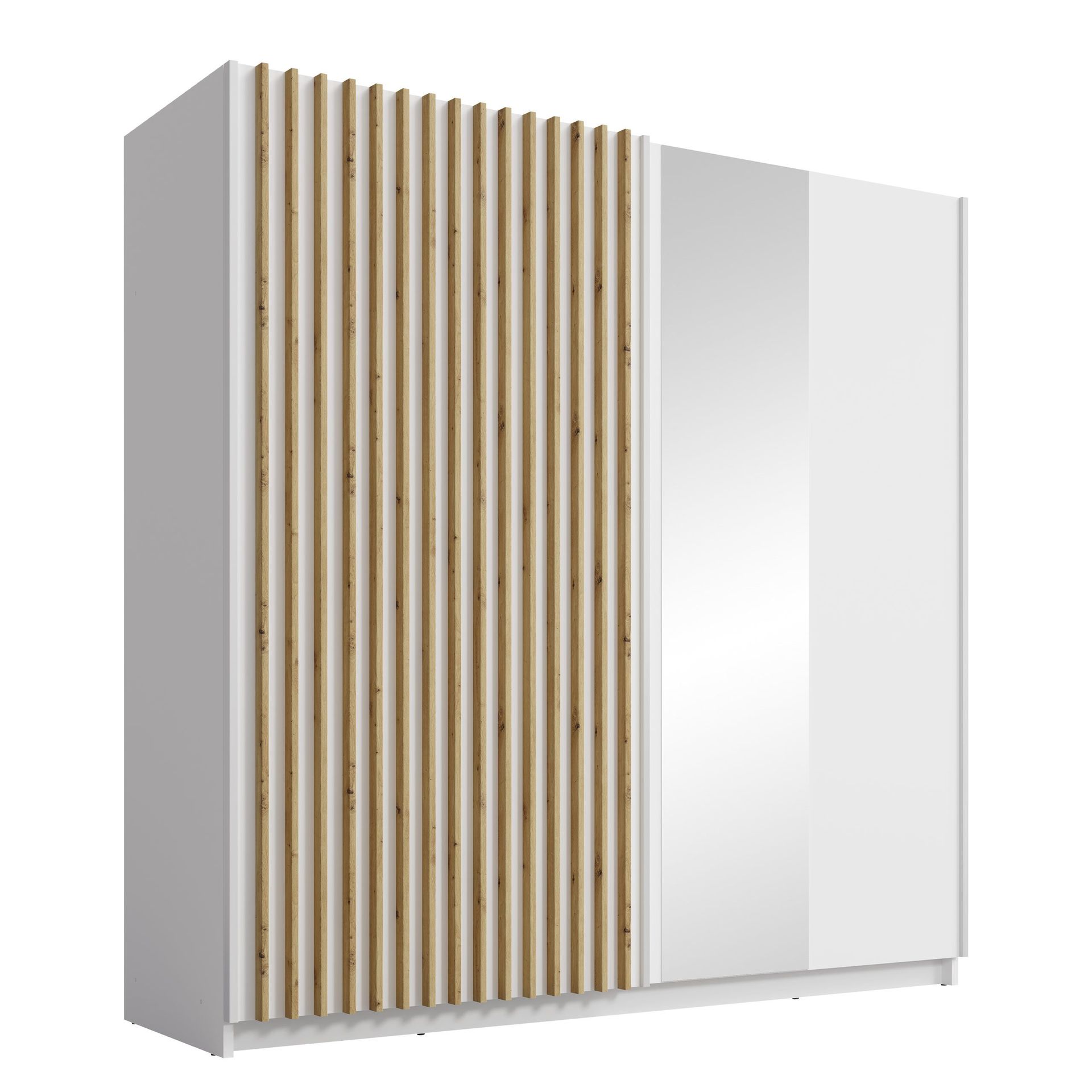 Veylan Garderob med spegel 201x199 cm - vit