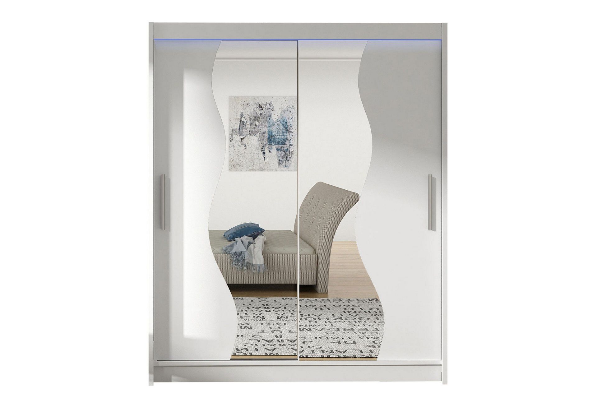 Westa Garderob 150x58x200 cm med LED - Vit