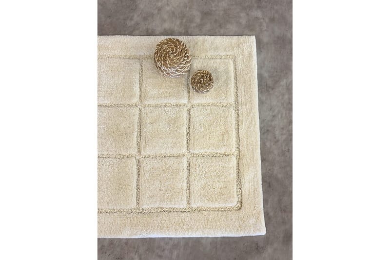 Badrumsmatta Square - 50x80 cm, Creme - Inredning - Badrumsinredning - Badrumspall