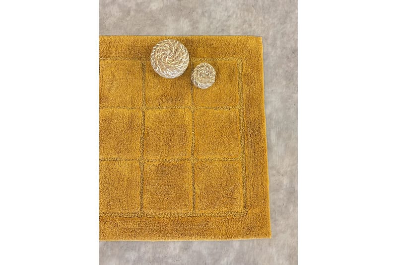 Badrumsmatta Square - 50x80 cm, Yellow - Inredning - Badrumsinredning - Badrumspall