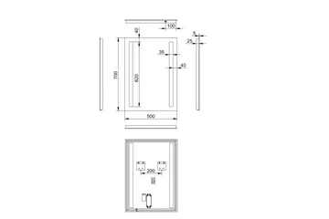 Allejaure Badrumsspegel 50x70 cm LED-belysning - Inredning - Badrumsinredning - Badrumsspegel