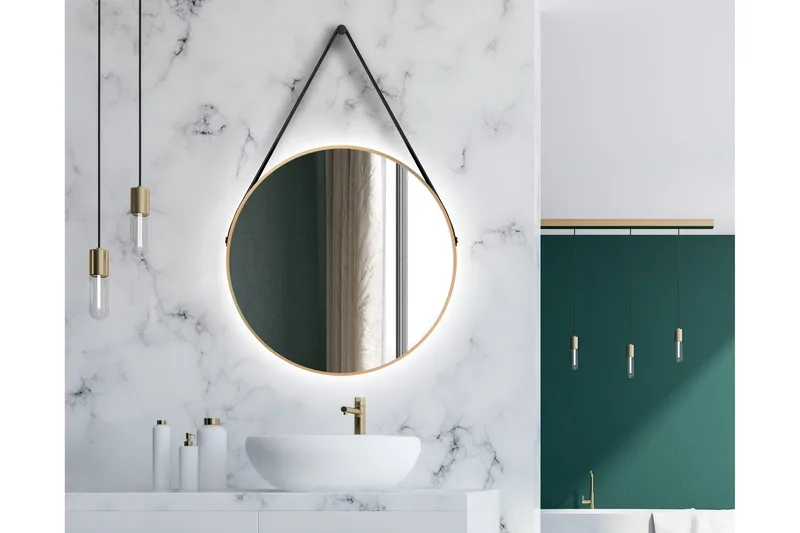 Allejaure Spegel 80 cm Rund, Guld