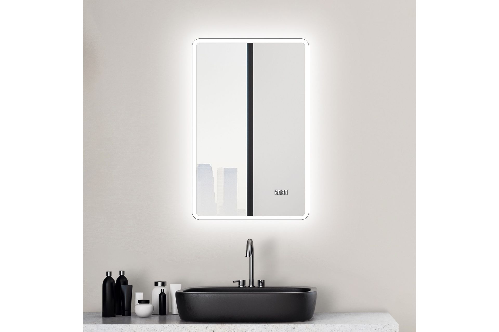 Aspsele Badrumsspegel 45x70 cm LED-belysning -
