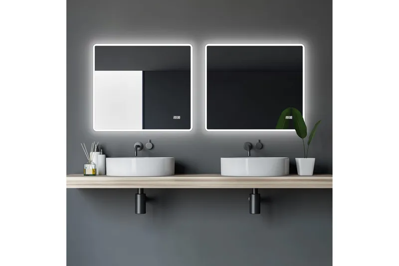 Aspsele Badrumsspegel 80x70 cm LED-belysning - Inredning - Badrumsinredning - Badrumsspegel