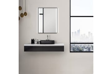 Badrumsspegel Almunge 60 cm LED-belysning - Svart - Inredning - Badrumsinredning - Badrumsspegel