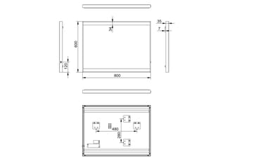 Badrumsspegel Almunge 60 cm LED-belysning - Svart - Inredning - Badrumsinredning - Badrumsspegel