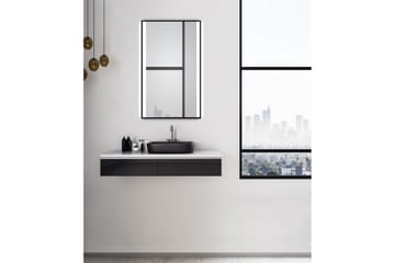 Badrumsspegel Almunge 70 cm LED-belysning - Svart - Inredning - Badrumsinredning - Badrumsspegel