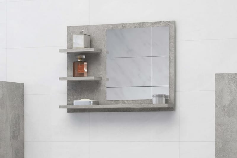 Badrumsspegel betonggrå 60x10,5x45 cm spånskiva - Grå - Spegel - Badrumsspegel