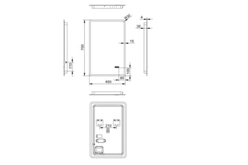 Badrumsspegel Elsabo 70 cm LED-belysning - Inredning - Badrumsinredning - Badrumsspegel