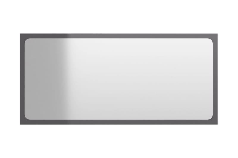 Badrumsspegel grå högglans 80x1,5x37 cm spånskiva - Grå - Badrumsspegel - Spegel
