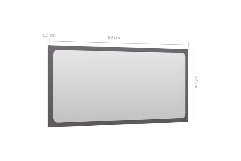 Badrumsspegel grå högglans 80x1,5x37 cm spånskiva - Grå - Badrumsspegel - Spegel