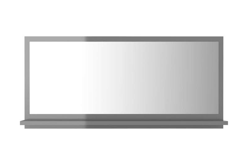 Badrumsspegel grå högglans 80x10,5x37 cm spånskiva - Grå - Spegel - Badrumsspegel