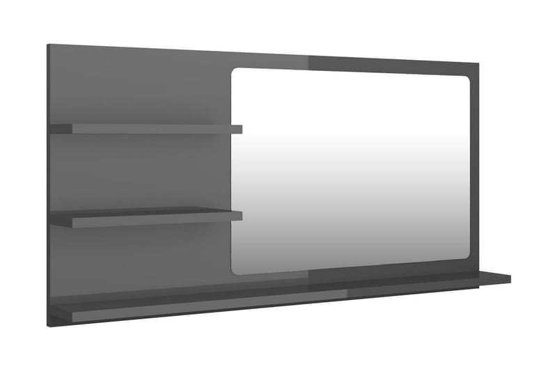 Badrumsspegel grå högglans 90x10,5x45 cm spånskiva - Grå - Spegel - Badrumsspegel