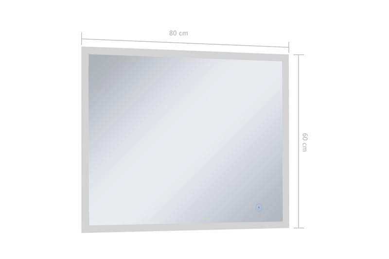 Badrumsspegel LED med touch-sensor 80x60 cm - Silver - Badrumsspegel