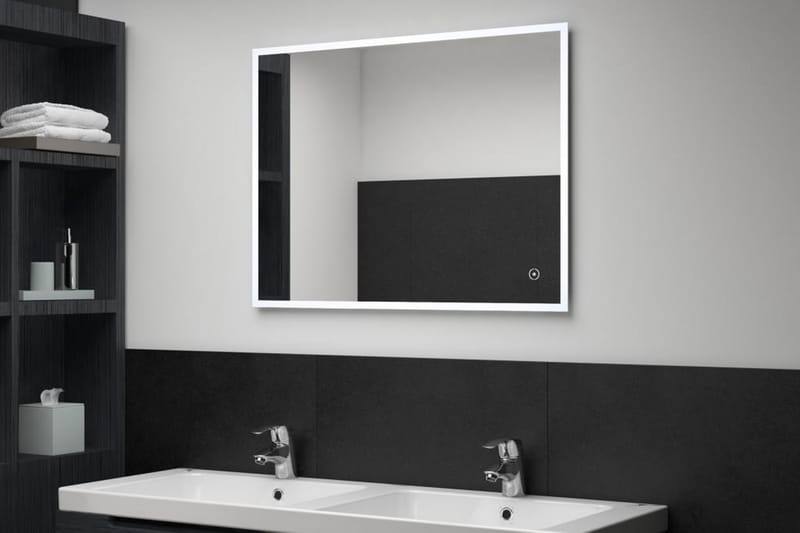 Badrumsspegel LED med touch-sensor 80x60 cm - Silver - Badrumsspegel