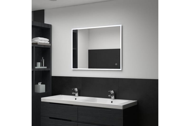 Badrumsspegel LED med touch-sensor 80x60 cm - Silver - Badrumsspegel