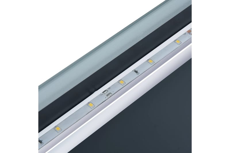 Badrumsspegel LED med touch-sensor och tidsdisplay 80x60 cm - Silver - Badrumsspegel med belysning - Spegel - Badrumsspegel