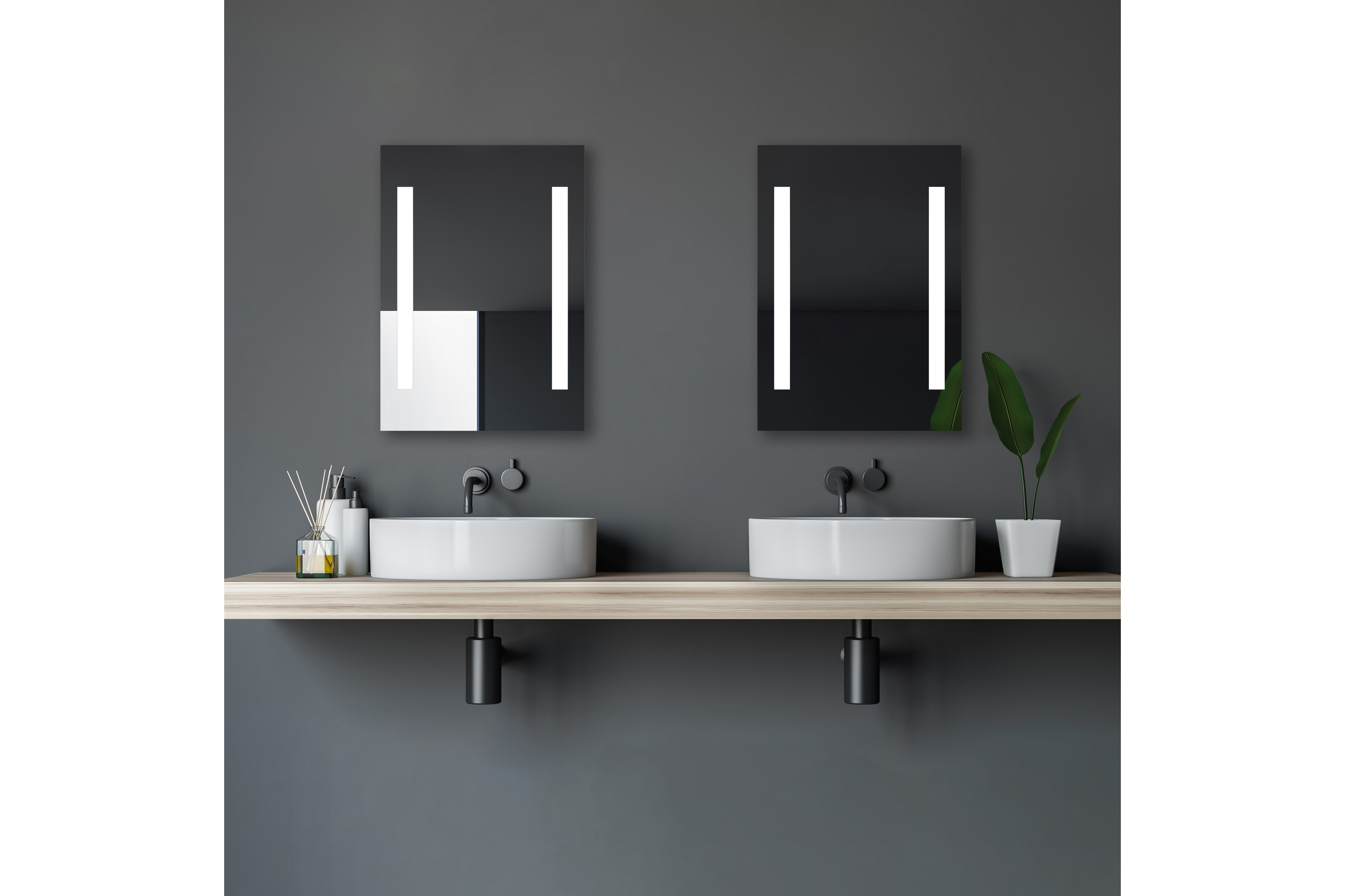Badrumsspegel Millena 70 cm LED-belysning