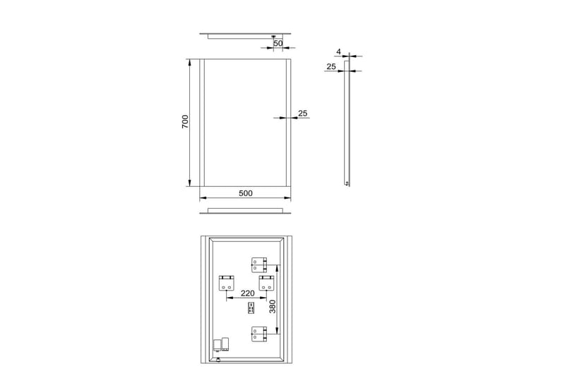 Badrumsspegel Stockhyltan 70 cm LED-belysning - Inredning - Badrumsinredning - Badrumsspegel
