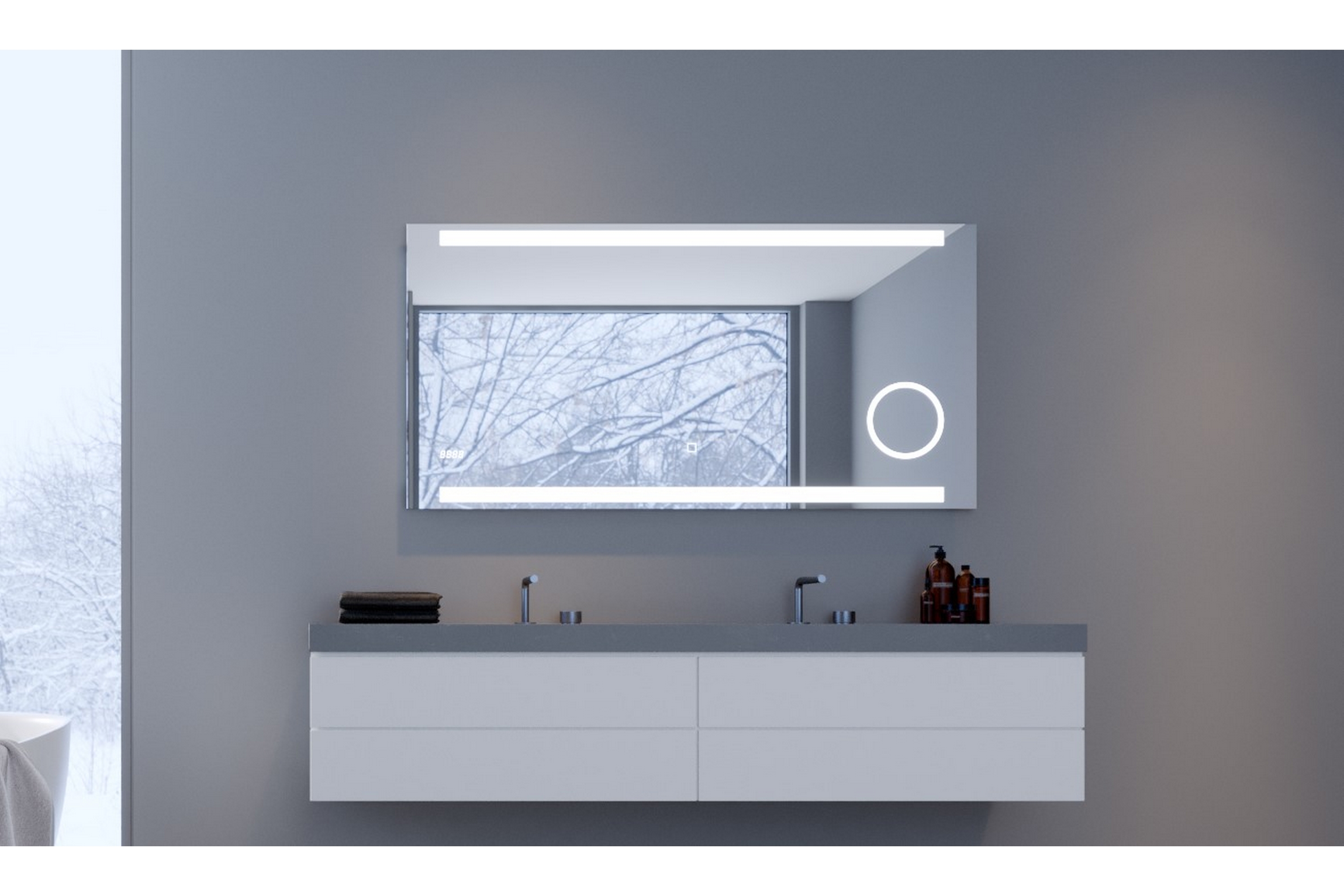 Badrumsspegel Sunnanfors 60 cm LED-belysning
