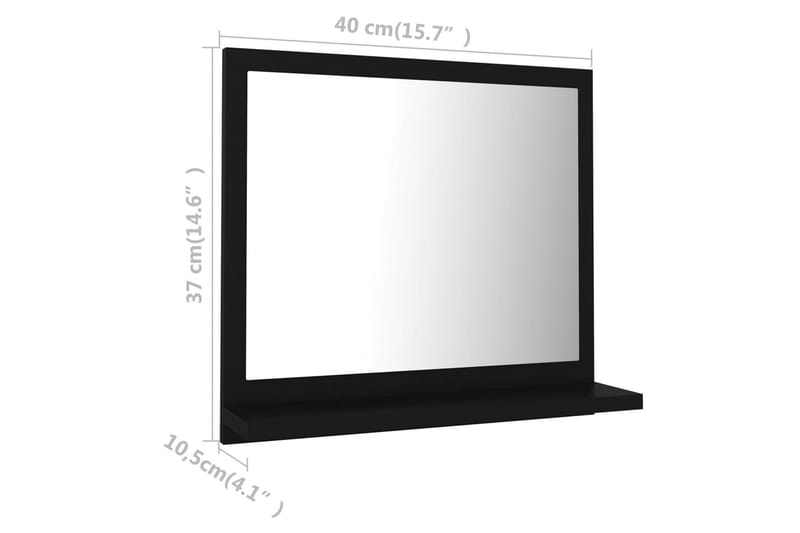 Badrumsspegel svart 40x10,5x37 cm spånskiva - Svart - Spegel - Badrumsspegel