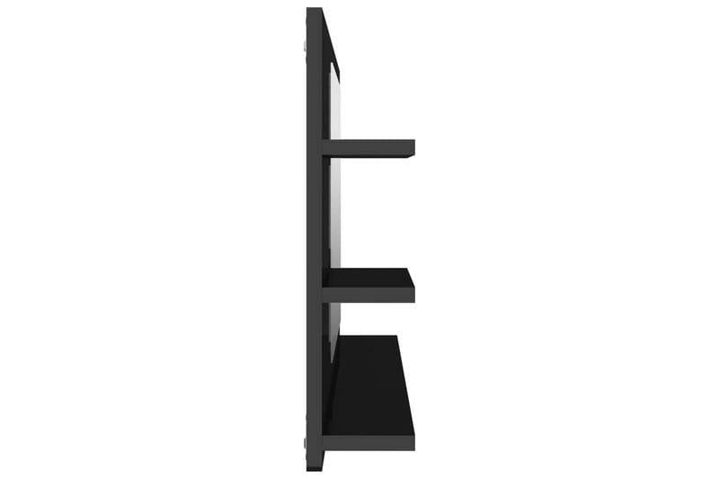 Badrumsspegel svart högglans 90x10,5x45 cm spånskiva - Svart - Spegel - Badrumsspegel
