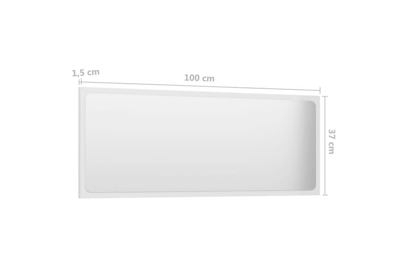 Badrumsspegel vit högglans 100x1,5x37 cm spånskiva - Vit - Spegel - Badrumsspegel