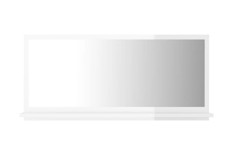 Badrumsspegel vit högglans 80x10,5x37 cm spånskiva - Vit - Spegel - Badrumsspegel