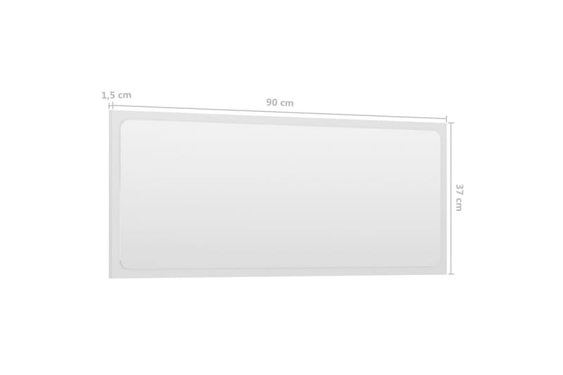 Badrumsspegel vit högglans 90x1,5x37 cm spånskiva - Vit - Spegel - Badrumsspegel