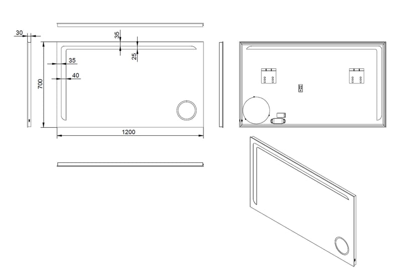 Basketorp Spegel 120x70 cm - Silver - Inredning - Badrumsinredning - Badrumsspegel