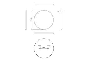 Digerberget Spegel 60 cm Rund - Koppar - Inredning - Badrumsinredning - Badrumsspegel
