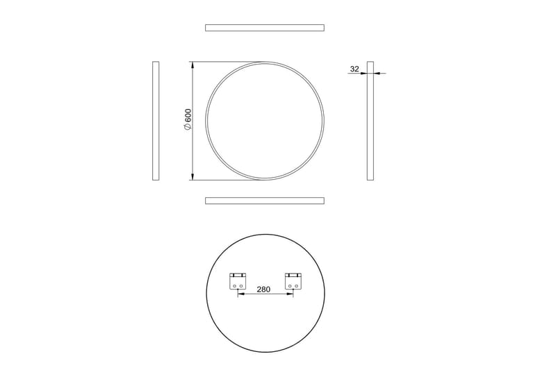 Digerberget Spegel 60 cm Rund - Koppar - Inredning - Badrumsinredning - Badrumsspegel