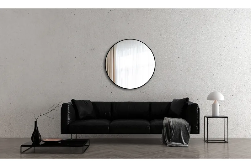 Gottsätter Spegel 100 cm Rund - Svart - Inredning - Badrumsinredning - Badrumsspegel