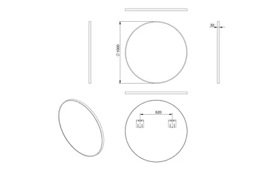 Gottsätter Spegel 100 cm Rund - Svart - Inredning - Badrumsinredning - Badrumsspegel