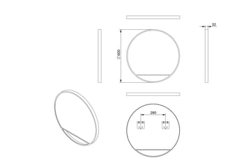 Gottsätter Spegel 60 cm Rund - Svart - Inredning - Badrumsinredning - Badrumsspegel