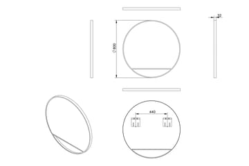Gottsätter Spegel 80 cm Rund - Svart - Inredning - Badrumsinredning - Badrumsspegel