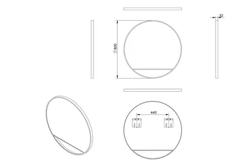 Gottsätter Spegel 80 cm Rund - Svart - Inredning - Badrumsinredning - Badrumsspegel