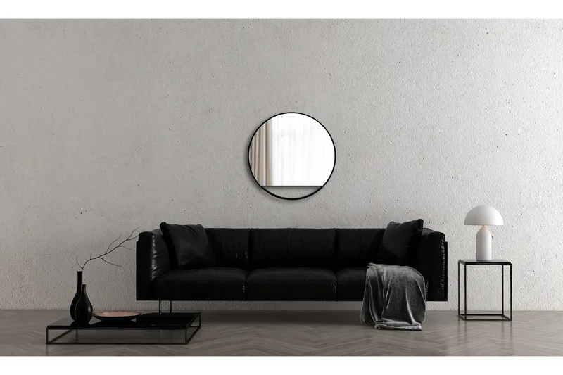 Gottsätter Spegel 80 cm Rund - Svart - Inredning - Badrumsinredning - Badrumsspegel