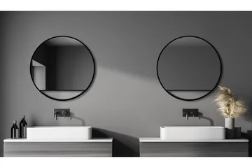 Gottsätter Spegel 80 cm Rund - Svart - Inredning - Badrumsinredning - Badrumsspegel