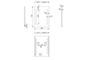 Jordberga Badrumsspegel 70 cm LED-belysning - Inredning - Badrumsinredning - Badrumsspegel