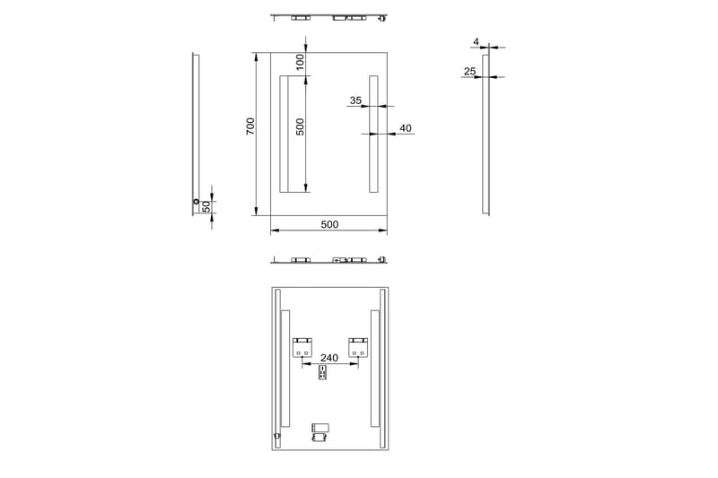 Jordberga Badrumsspegel 70 cm LED-belysning - Inredning - Badrumsinredning - Badrumsspegel