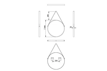 Knutby Spegel 50x50 cm Rund - Svart - Inredning - Badrumsinredning - Badrumsspegel