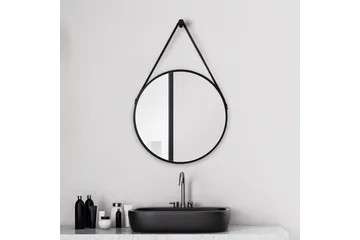 Knutby Spegel 50x50 cm Rund - Svart - Inredning - Badrumsinredning - Badrumsspegel